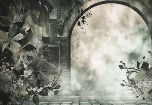 Fototapeta Liście na betonie